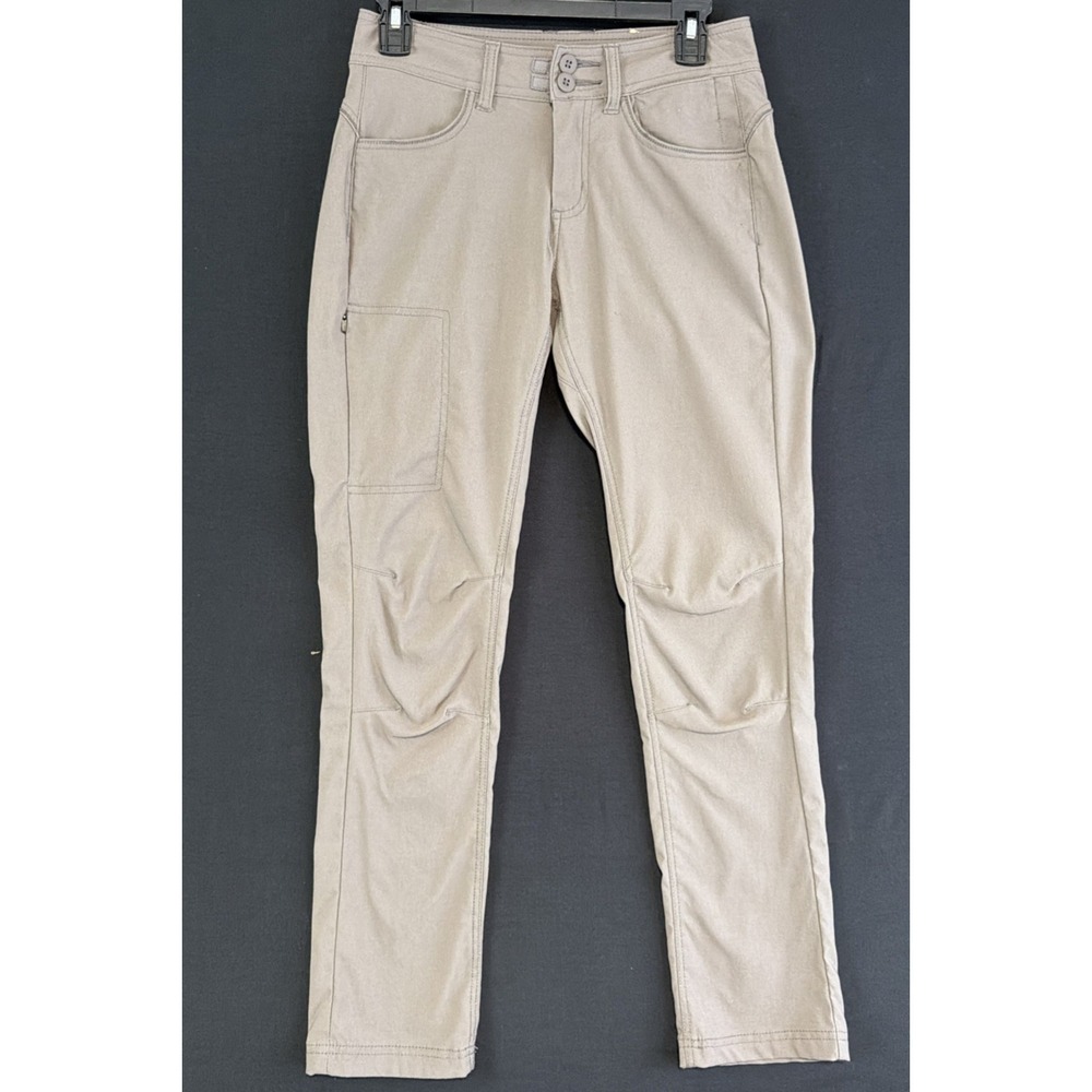 prAna Halle Straight Leg Hiking Pants Women Sz 00/ Mud Outdoor Drawstrings.